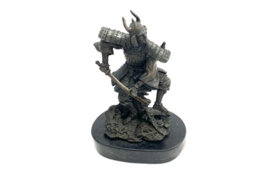 Kamiko bronze warrior figure measures 8.5" tall - Image 1 of 7