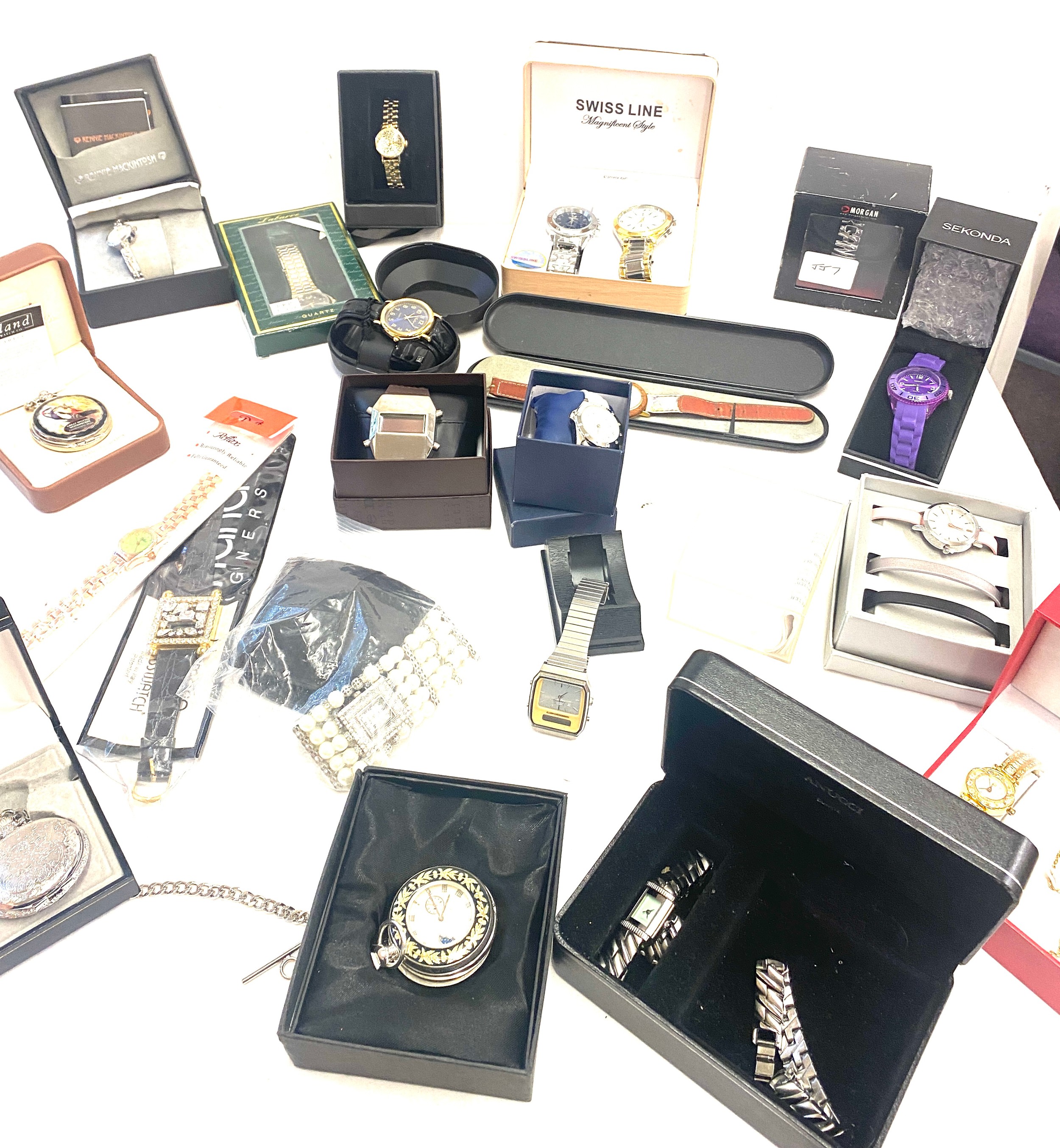 Large selection of assorted watches and boxed watches