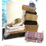 Selection of wicker baskets, various sizes