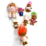 Set of 6 vintage troll dolls family