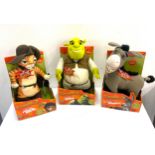 Boxed Shrek 2 talking toys includes, Donkey, Shrek and Puss in boots