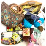 Selection of knitting and sewing items to include wool, yarn, knitting needles etc