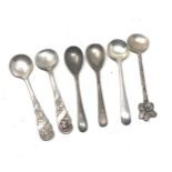 6 silver salt spoons