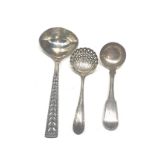 3 silver ladle spoons includes shifter spoon