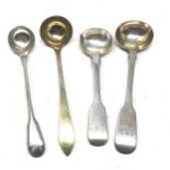 4 antique silver mustard spoons