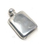 small silver hip flask sheffield silver hallmarks measures approx 10cm by 6cm wide