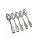 5 georgian silver tea spoons