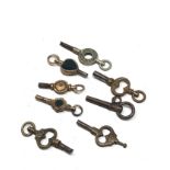 8 antique pocket watch keys