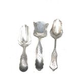 3 dutch silver tea caddy spoons