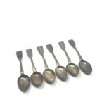 6 georgian silver tea spoons