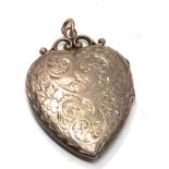 9ct back & front gold antique foliate etched heart locket (8.2g)