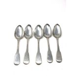 5 Georgian silver tea spoons