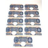 9 x £1 blue peppiatt 1940s bank notes consecutive numbers look uncirculated