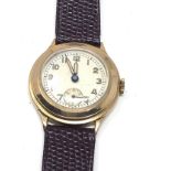 Vintage 9ct gold gents wristwatch the watch is ticking