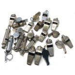 Quantity of vintage whistles includes acme thunderer girl guides etc