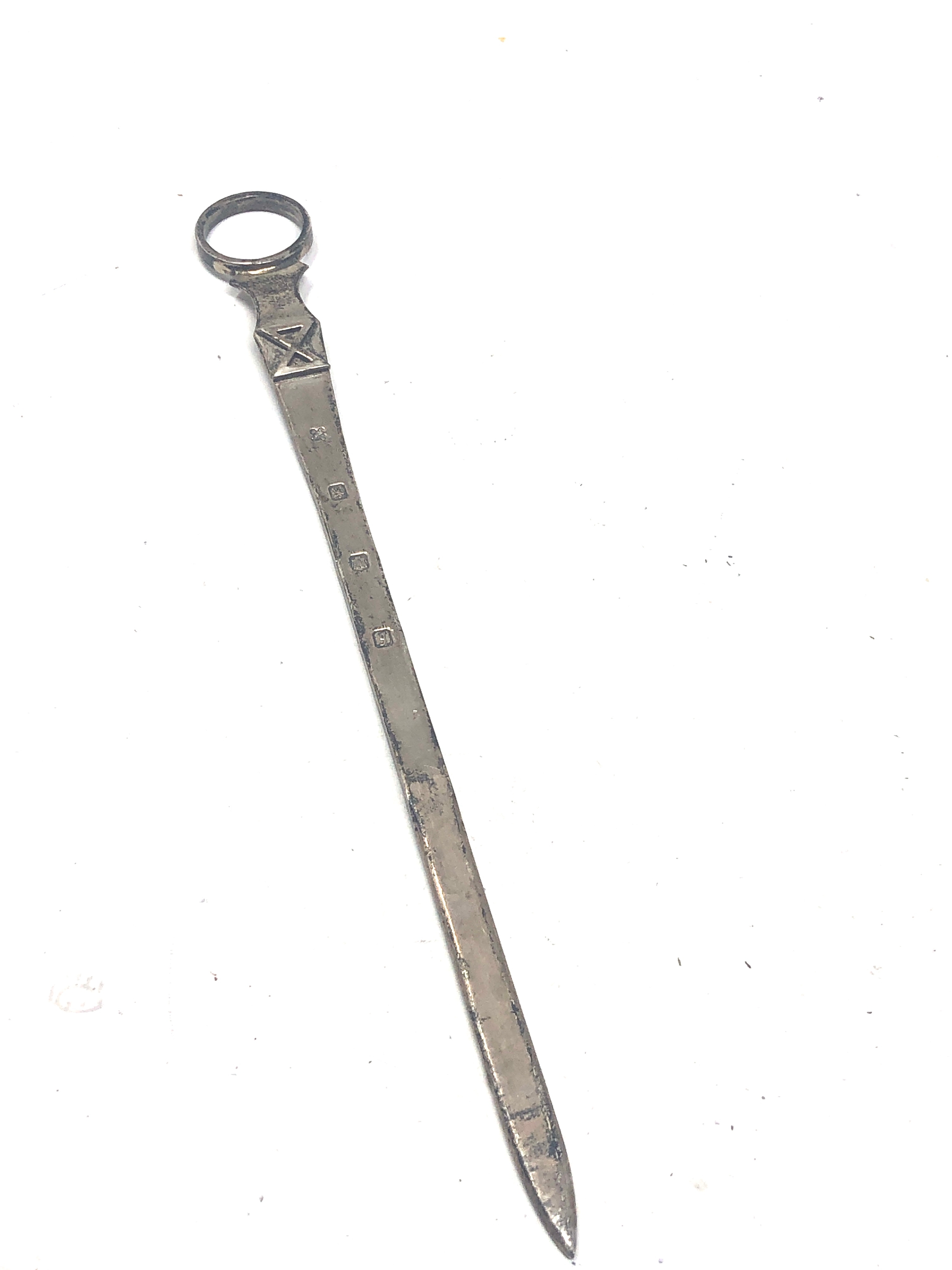 silver skewer letter opener measures approx 18cm long