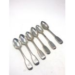 6 georgian silver tea spoons