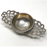 Vintage silver tea strainer by edward viners sheffield silver hallmarks