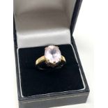 9ct gold pink gemstone statement ring weight 5.2g