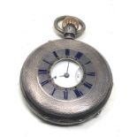 Le roy & Fils silver half hunter pocket watch the watch will tick when put under pressure