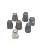 Selection of silver thimbles