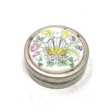silver & enamel lid princess diana pill box measures approx 4.5cm dia