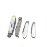 4 silver blade fruit knives