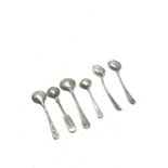 6 silver salt spoons