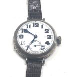 Gents silver trench style wristwatch the watch is ticking