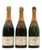 Krug, Reims, Private Cuvee, 1947 (2) & 1949 (1), three bottles in total