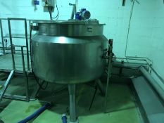 Fairfield 1,300 litre stainless steel jacket mixing vessel