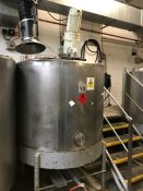 1,500 litre stainless steel mixing vessel