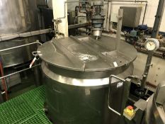 Chemplant 1,650 litre stainless steel jacket mixing tank