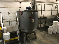 Fairfield 1,400 litre jacket stainless steel mixing vessel