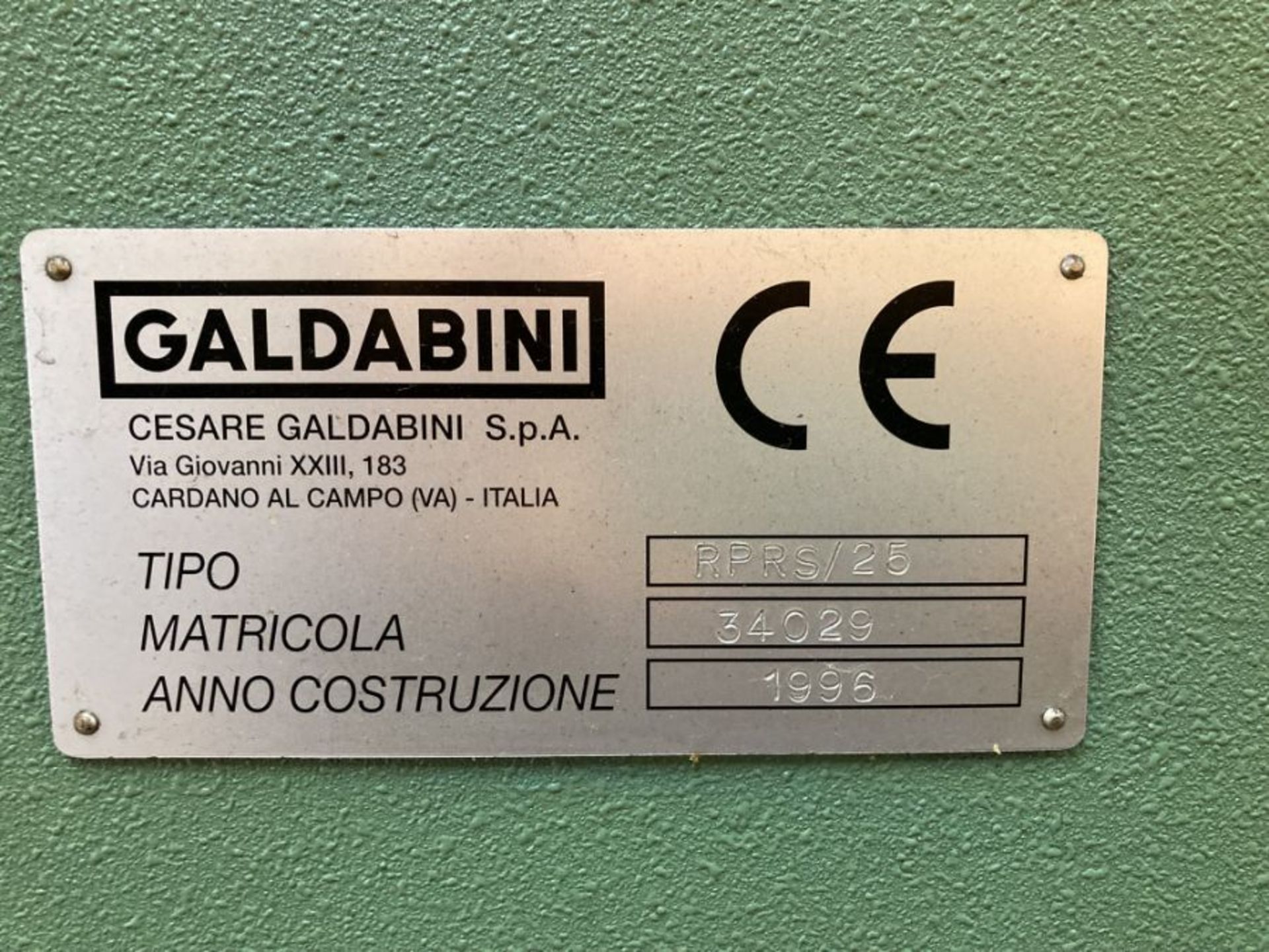 Galdabini type R.PRS/25 hydraulic straightening press (1996) - Image 3 of 4