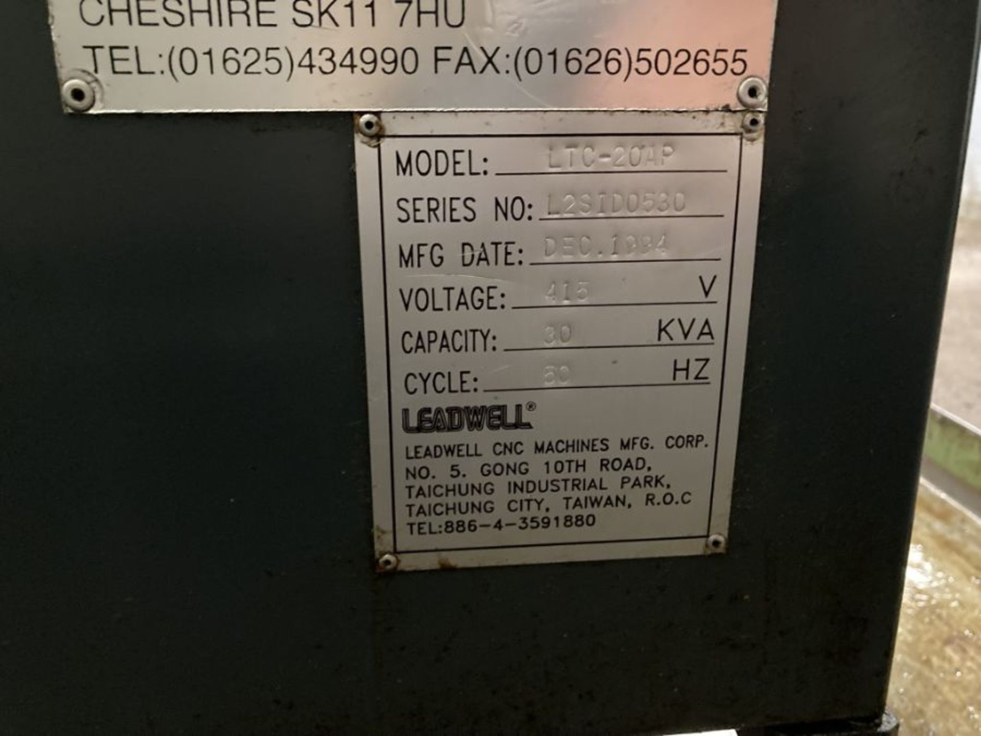 Leadwell model LTC20AP CNC lathe(1994) - Image 11 of 11