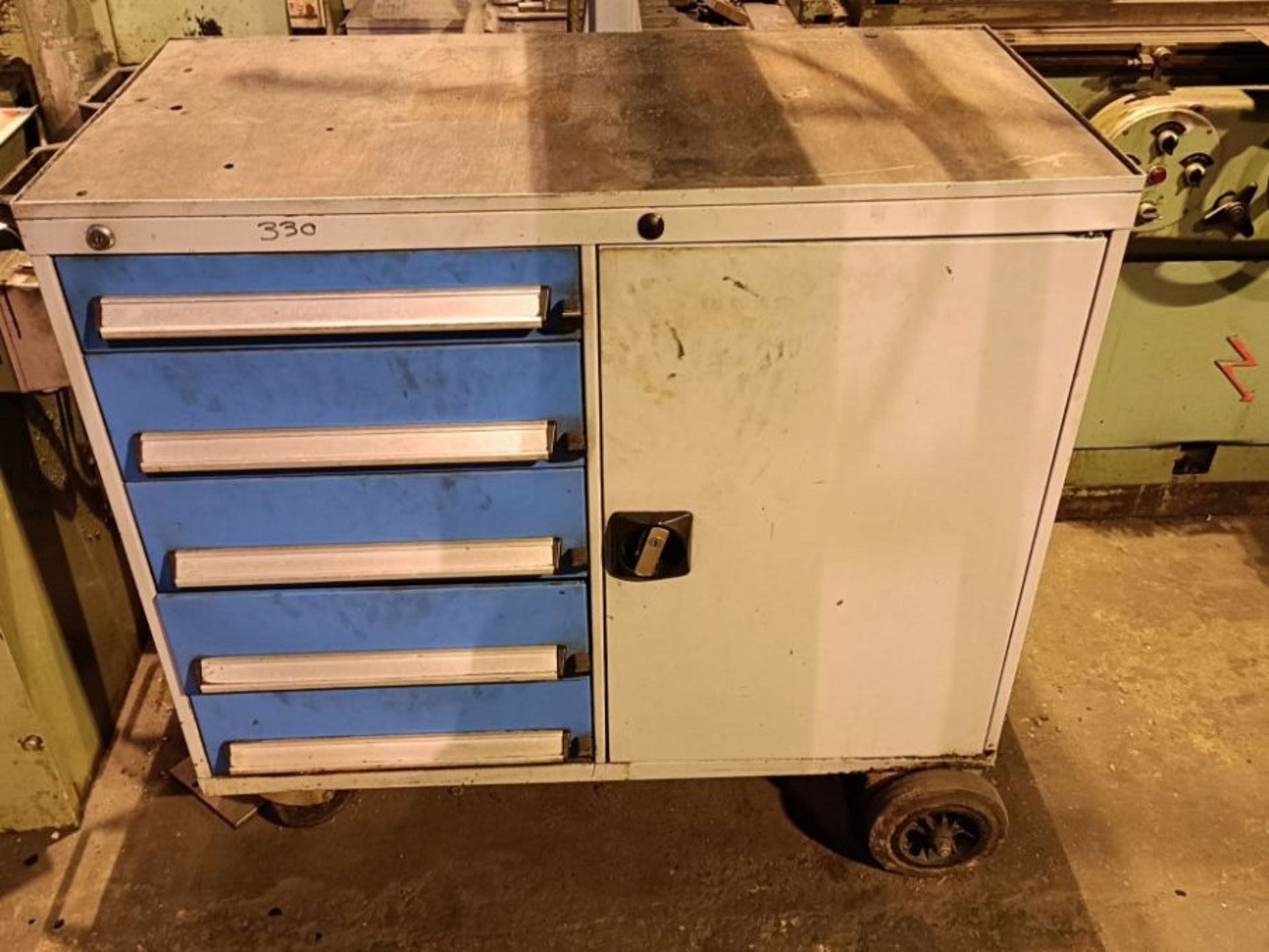 Mobile tool cabinet and contents