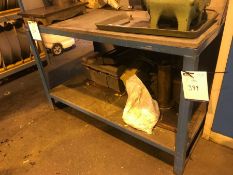 Steel workbench with chipboard top