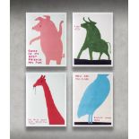 David Shrigley (British 1968-), 'Animal Series', 2020, a complete set of four digital printed