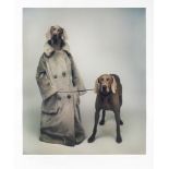 William Wegman (American 1943-), 'Dog Walker', 2020, lithograph in colours on 300g Velin D'Arches