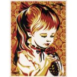 Shepard Fairey (American 1970-), 'War By Numbers (Grenade Girl)', 2007, screenprint in colours on