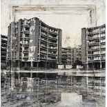 JR (French 1983-), 'La Forestiere Ghetto, Clichy-sous- Bois', 2008, unique photograph pasted to wood