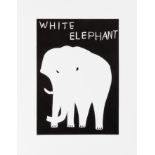 David Shrigley (British 1968-), White Elephant, 2021, linocut print on 300g Somerset paper,