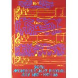 Andy Warhol & Keith Haring (Collaboration), 'Montreux Jazz Festival', 1986, screenprint in colours