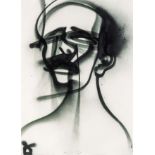 Adam Neate (British 1977-), 'No. 1 B/W Portrait', 2008, unique spraypaint on wove paper, signed