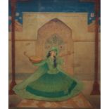 Abdur Rahman Chughtai (Pakistani 1897-1975), 'A Lady Playing With Musical Instruments'