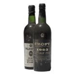 2 bottles Mixed 1963 Vintage Port