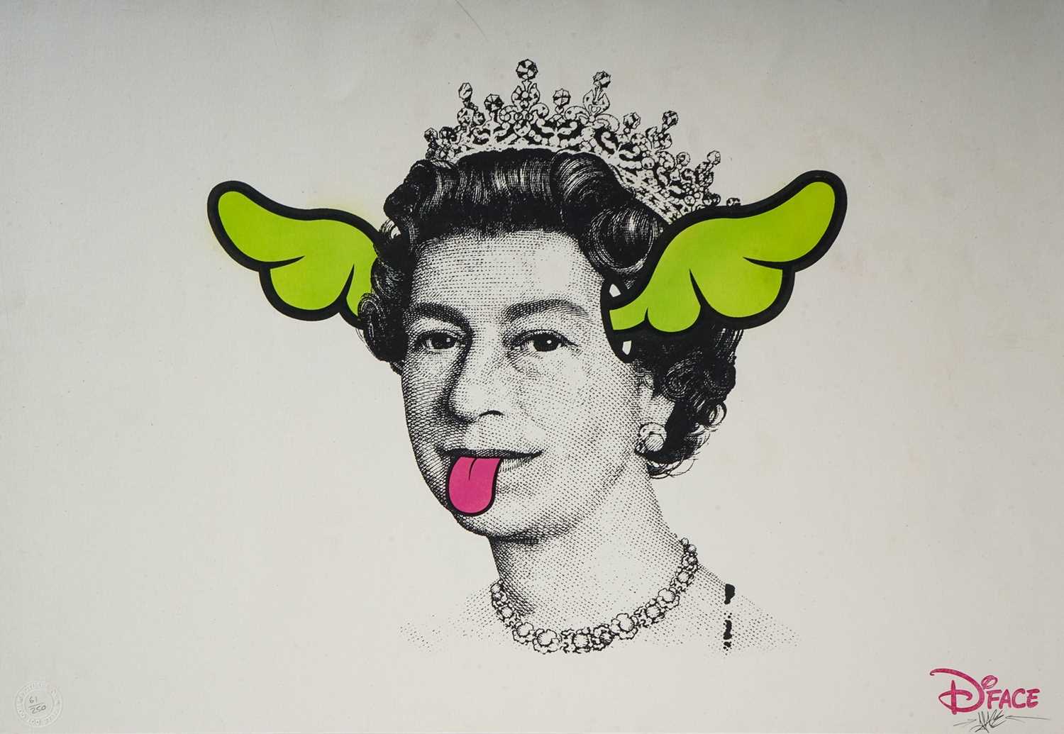 D*Face (British 1978-), 'Dog Save The Queen (Green Wings)', 2004