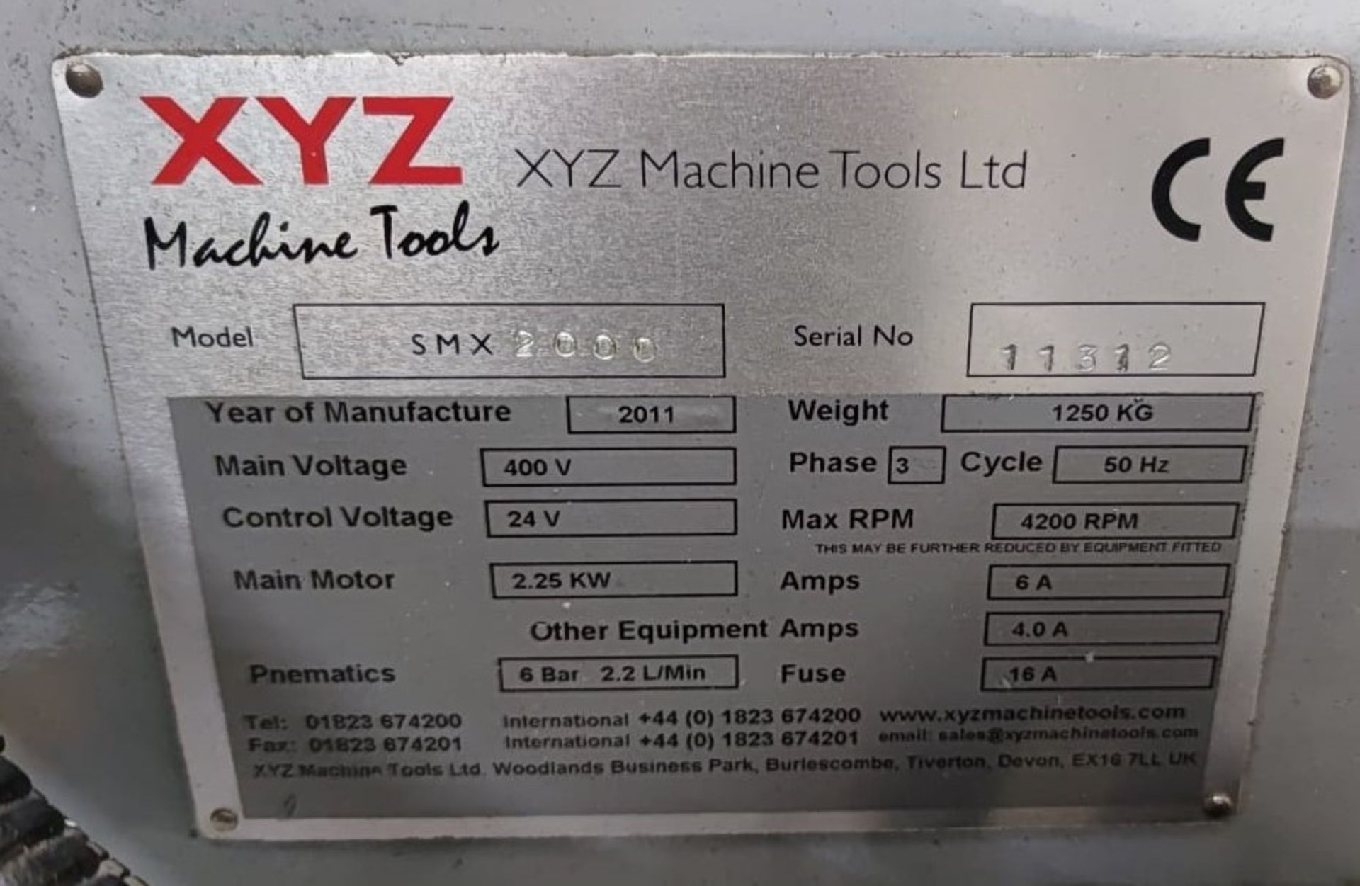 XYZ SMX 2000 CNC Milling Machine - Image 8 of 8