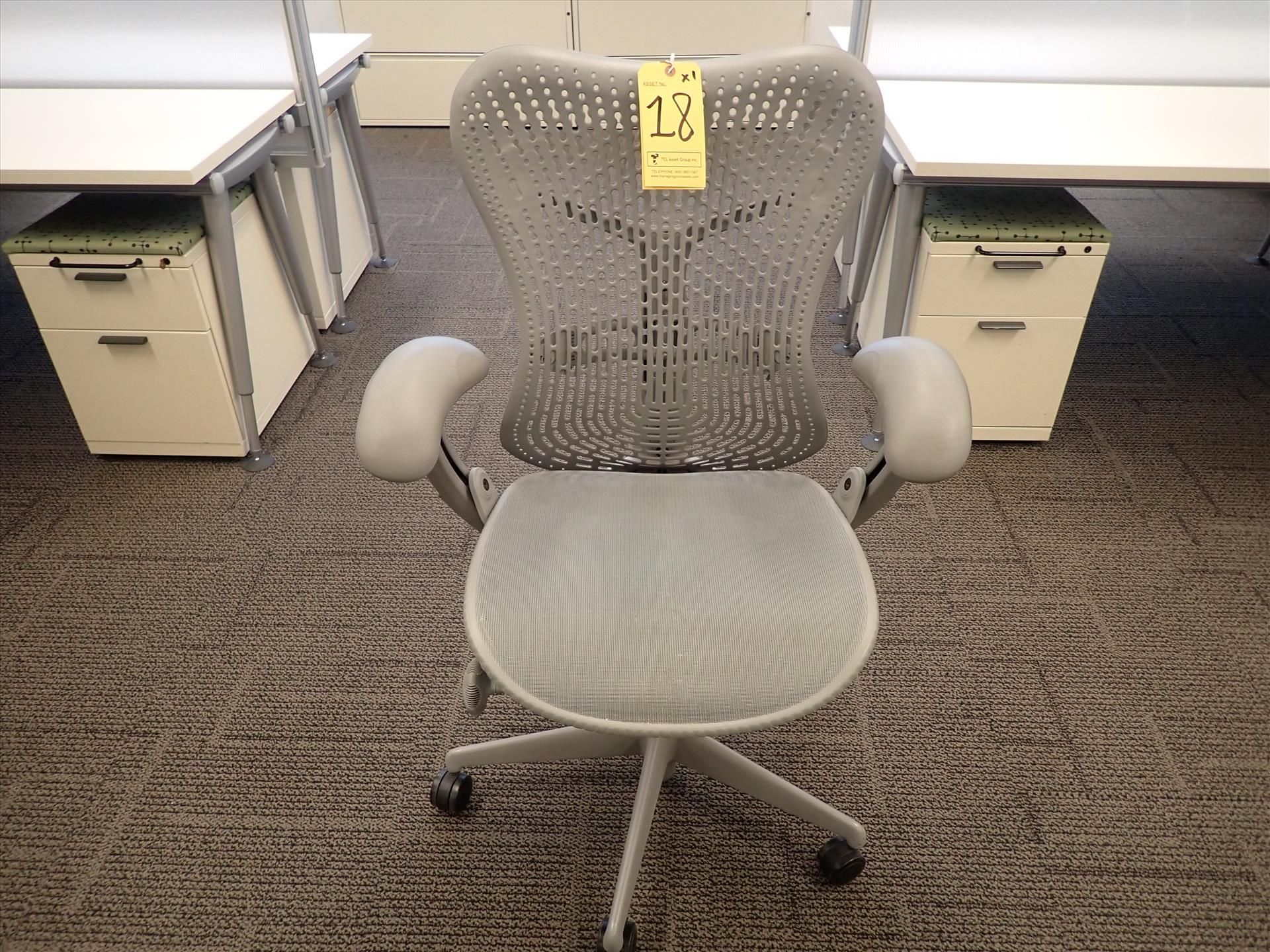 Herman Miller Mirra task chair; adjustable height, arms, lumbar support, tilt seat and back, swivel,